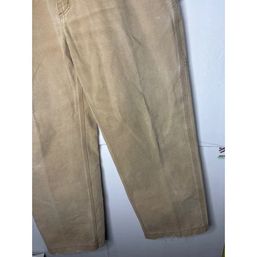 Carhartt B11 BRN Mens 38x34 Tan Duck Canvas‎ Carpenter Work Pants USA Union